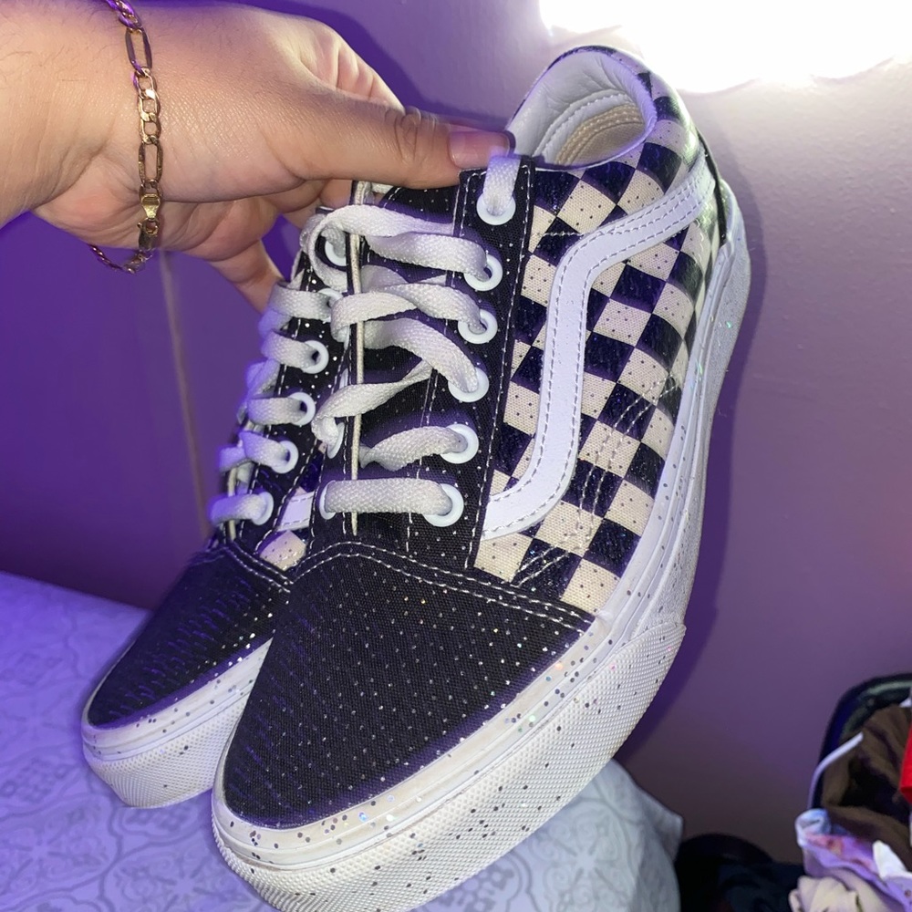 Sparkly Checkered Vans🔥